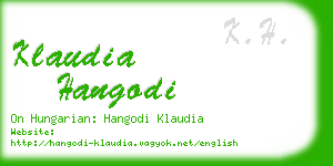 klaudia hangodi business card